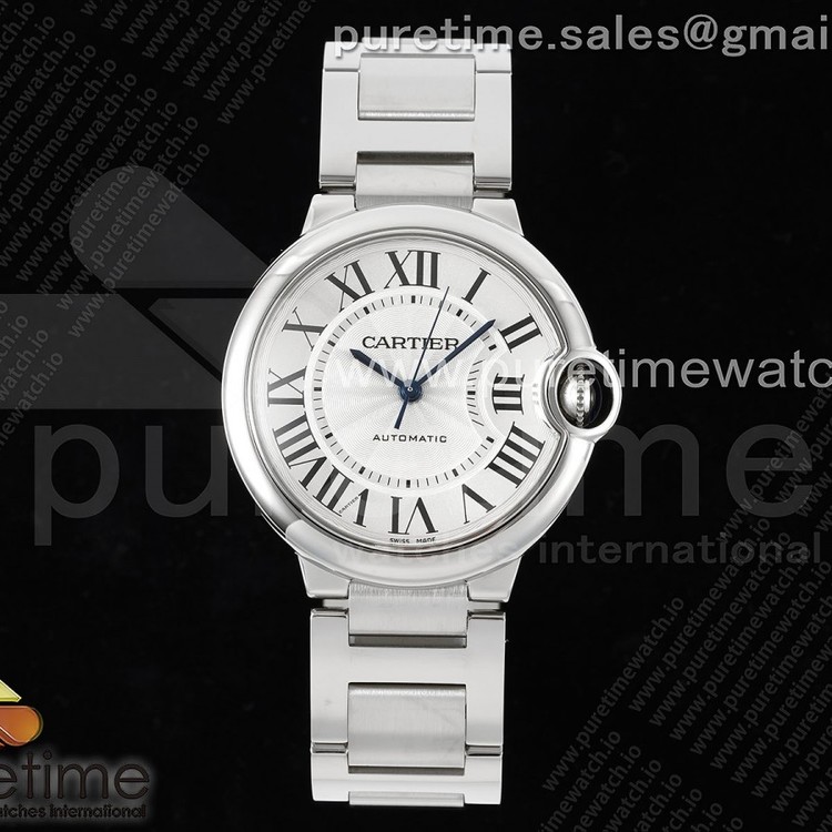 3K공장 까르띠에 발롱블루 36 오토메틱 스틸 화이트다이얼 브레이슬릿 Ballon Bleu 36mm SS 3KF 1:1 Best Edition White Dial on SS Bracelet A076