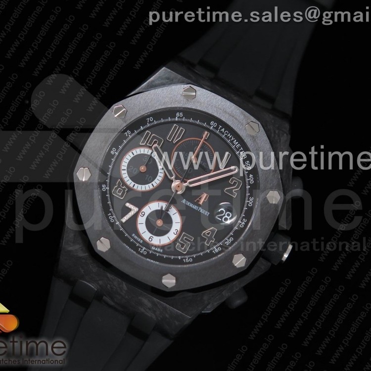 JF공장 v2 오데마피게 로얄오크오프쇼어 크로노그래프42 긴자7 포지드카본 러버스트랩 Royal Oak Offshore "GINZA 7" Forged Carbon Rubber Strap A3126 V2 w/ Cyclops