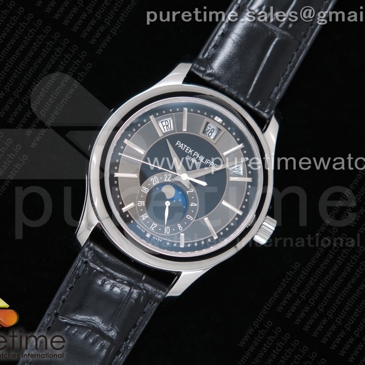 GR공장 파텍필립 애뉴얼 캘린더 그레이다이얼 가죽스트랩 Annual Calendar 5205G Gray Dial on Black Leather Strap A324