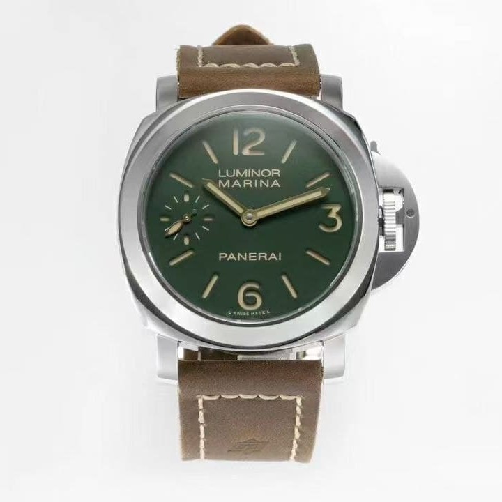 HW공장 파네라이 PAM911 스틸 그린다이얼 가죽스트랩