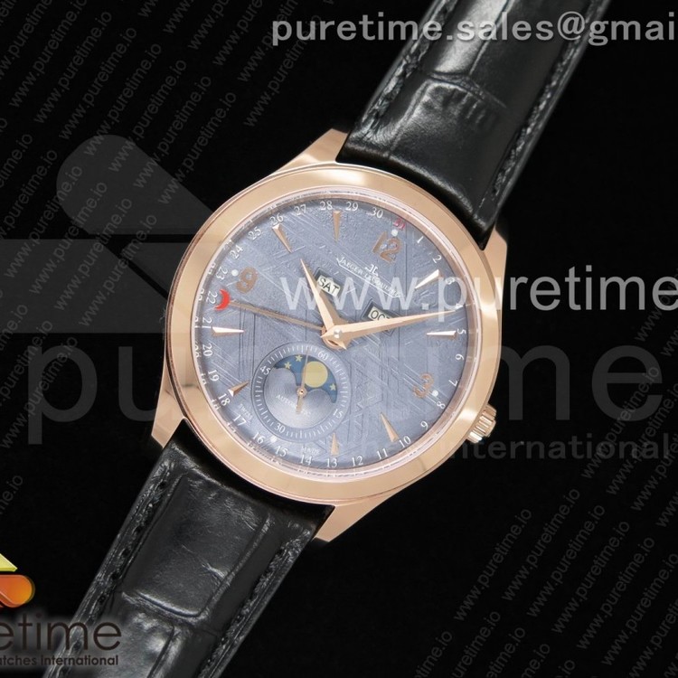 OM공장 예거르쿨트르 마스터캘린더 로즈골드금장 그레이다이얼 브라운가죽스트랩 Master Calendar RG Gray Dial on Brown Leather Strap A866