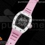 KV공장 V3 RM055 세라믹 스켈레톤다이얼 러버 RM055 White Ceramic KVF Best Edition Skeleton Dial Black on Pink Rubber Strap MIYOTA8215 V3