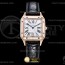 OK공장 까르띠에 산토스 뒤몽 33 로즈골드금통 화이트다이얼 블랙가죽스트랩 Santos De Cartier 2018 Ladies Blk RG/LE Wht OKF Sw Qtz
