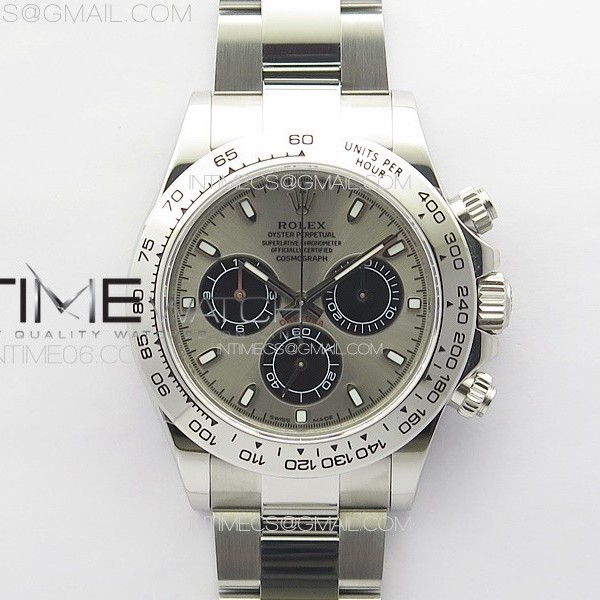 Noob공장 롤렉스 스틸 데이토나 그레이다이얼 브레이슬릿 눕 Daytona 116509 904L Noob 1:1 Best Edition Gray Dial on 904L SS Bracelet SA4130