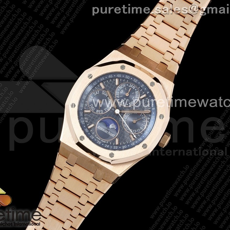 APS공장 오데마피게 로얄오크 컴플리케이션 로즈골드금통 블루다이얼 브레이슬릿 Royal Oak 41mm Complicated 26574 RG APSF1:1 Best Edition Blue Dial on RG Bracelet A5134