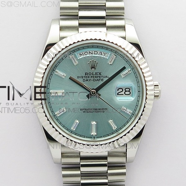 BP공장 롤렉스 데이데이트 40미리 아이스블루다이얼 2836 Day-Date 40mm 228239 BP New Dial Version 904 SS Ice Blue T Crystal Markers Dial on SS President Bracelet A2836