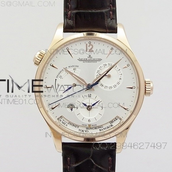 예거르쿨트르 마스터 MASTER CONTROL POWER RESERVE RG WHITE DIAL ON BROWN LEATHER STRAP A939