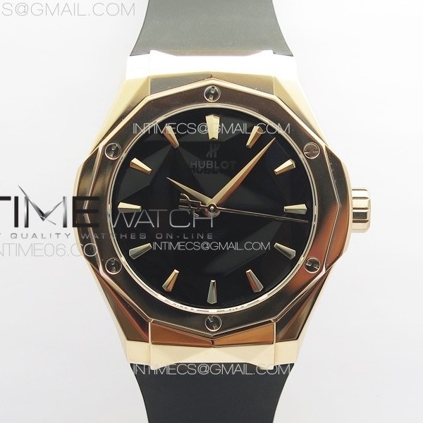 B50공장 위블로 클래식퓨전 올린스키 블랙각면다이얼 러버스트랩 Classic Fusion Orlinski RG B50F 1:1 Best Edition Black Faceted Dial on Black Rubber Strap A2892