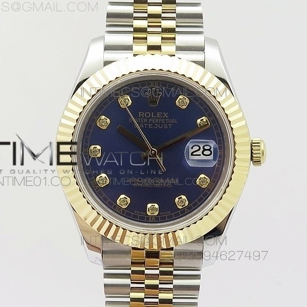 BP공장 V2 롤렉스 데이저스트2 콤비 블루다이얼 텐포인트인덱스 Rolex DateJust2 SS&YG Gray Dial 10Point Index 신형브레스렛