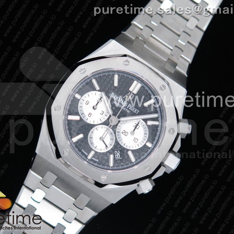 om공장 오데마피게 로얄오크 크로노그래프 26331 블랙앤화이트다이얼 브레이슬릿 Royal Oak Chrono 26331ST SS Black/White Dial on SS Bracelet A7750