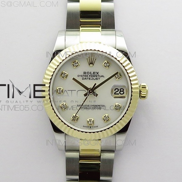 BP 롤렉스 데이저스트 31 옐로우골드콤비 자개다이얼 2813 Datejust 31mm 278273 SS/YG BP Best Edition White MOP Diamonds Markers Dial on SS/YG Oyster Bracelet