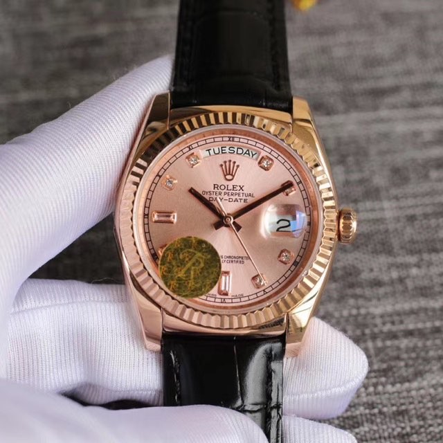 TR공장 롤렉스 데이데이트 36MM 로골 로골다이얼 가죽스트랩