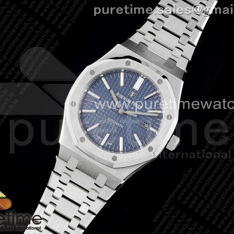 ZF공장 오데마피게 로얄오크 15400 스틸 블루다이얼 브레이슬릿 Royal Oak 41mm 15400 SS ZF 1:1 Best Edition Blue Textured Dial on SS Bracelet SA3120 Super Clone