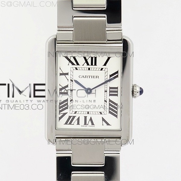 K11공장 27mm 까르띠에 탱크솔로 스틸 TANK SOLO LADIES 27MM SS WHITE DIAL ON SS BRACELET RONDA QUARTZ