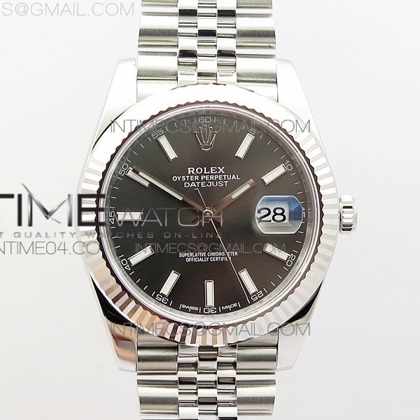 DJ공장 롤렉스 데이저스트41 스틸 다크로듐다이얼 플루티드 쥬빌레브레이슬릿 DATEJUST 41 126334 904L SS GRAY DIAL ON JUBILEE BRACELET A2824