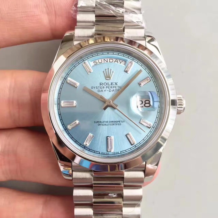 EW공장 롤렉스 데이데이트2 돔베젤 스틸 스카이블루 다이얼 Rolex Day-Date II Dome Bezel Skyblue Dial