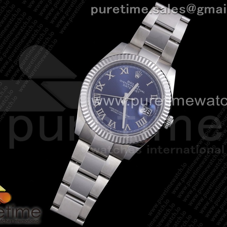 RE공장 롤렉스 데이저스트 41 블루다이얼 브레이슬릿 New DateJust 41 126334 SS Blue Dial Roman Markers on Oyster Bracelet A3235 Clone