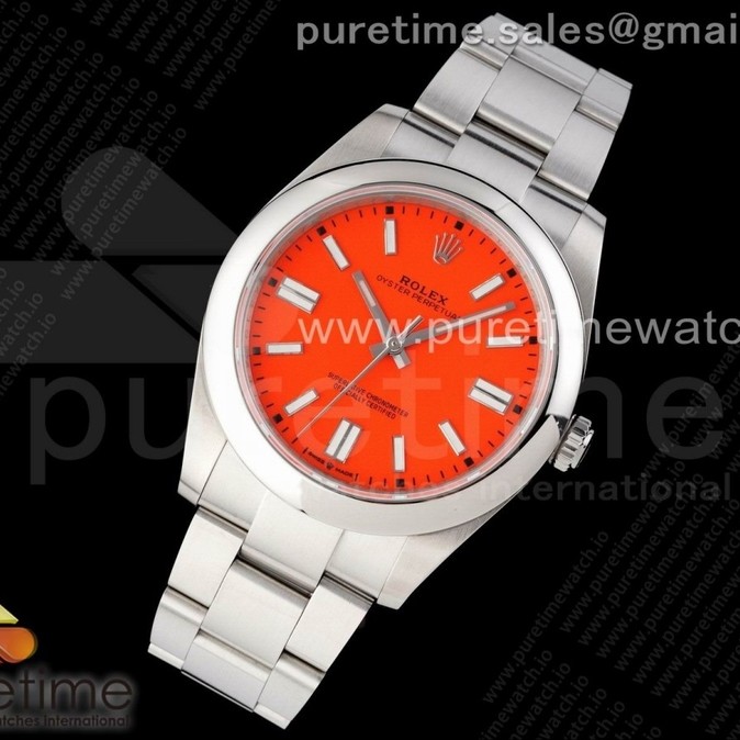 EW공장 롤렉스 오이스터퍼페츄얼 41미리 레드다이얼 Oyster Perpetual 41mm 124300 EWF Best Edition Red Dial on SS Bracelet A3230