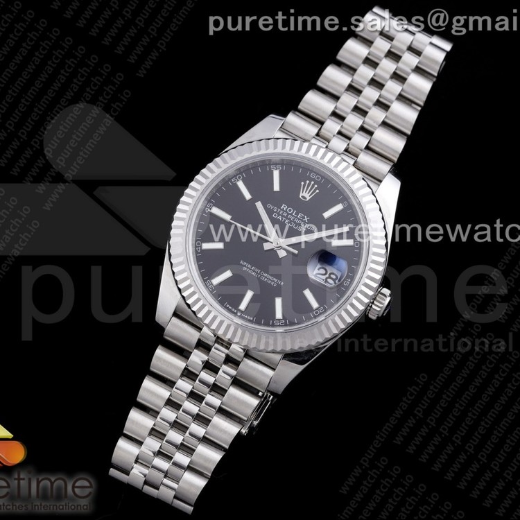RE공장 롤렉스 데이저스트 41 블랙다이얼 브레이슬릿 New DateJust 41 126334 SS Black Dial Stick Markers on Jubilee Bracelet A3235 Clone