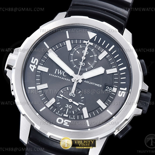 V6S공장 IWC 아쿠아타이머 크로노그래프 IW379506 그레이다이얼 러버스트랩 AquaTimer Chronograph IW379506 SS/RU Grey V6S A7750