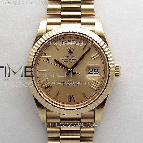 GM공장 롤렉스 데이데이트 40 로만인덱스 골드다이얼 로즈골드금통 프레지던트브레이슬릿 DayDate 40mm 228235 GMF 1:1 Best RG Gold Dial Roman Markers on President Bracelet A3255