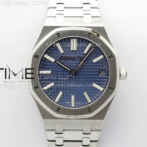 ZF공장 오데마피게 로얄오크 15510 50주년기념판 블루다이얼 브레이슬릿 Royal Oak 41mm 15510 50th SS ZF 1:1 Best Edition Blue Textured Dial on SS Bracelet A4302 (Free Box)