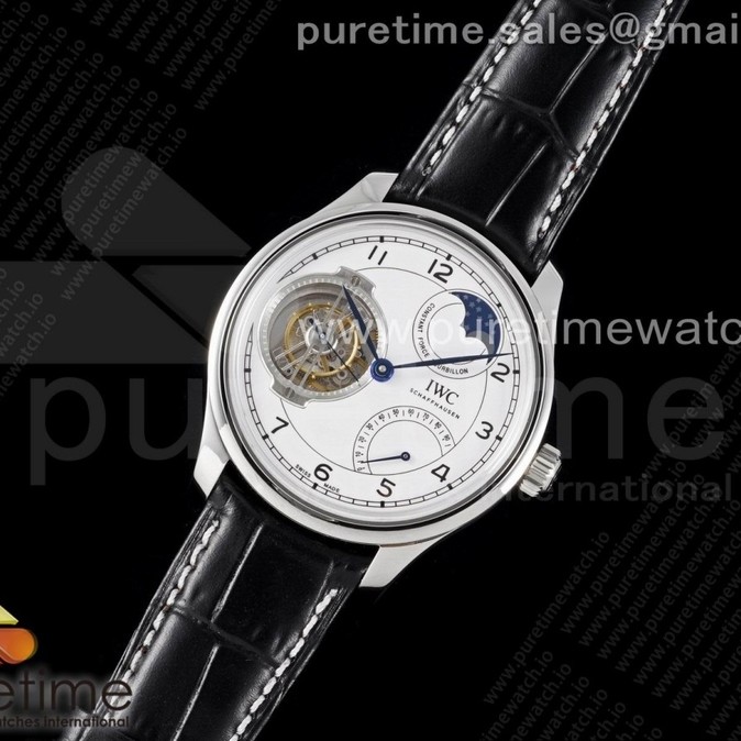 BBR공장 포르투기저 뚜르비용 화이트다이얼 가죽스트랩 Portugieser Constant-Force Tourbillon Edition “150 Years” SS BBR Best Edition White Dial