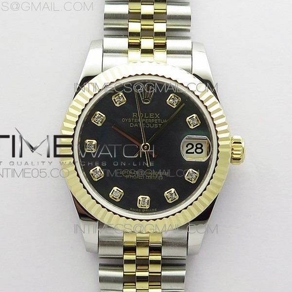BP 롤렉스 데이저스트 31 옐로우골드콤비 자개다이얼 2813 Datejust 31mm 278273 SS/YG BP Best Edition Gray MOP Diamond Markers Dial on SS/YG Jubilee Bracelet