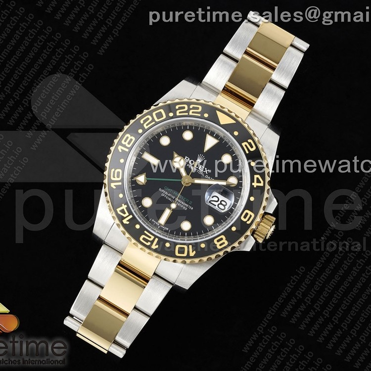 CLEAN공장 롤렉스 GMT마스터2 옐로우골드콤비 블랙다이얼 오이스터브레이슬릿 GMT-Master II 116713 Two Tone SS/YG 904L Steel Clean 1:1 Best Edition VR3186 CHS