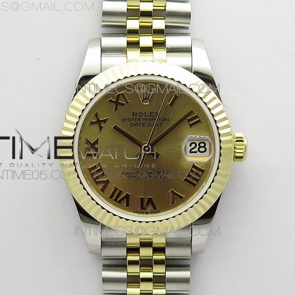 BP 롤렉스 데이저스트 31 옐로우골드콤비 샴페인다이얼 2813 Datejust 31mm 278273 SS/YG BP Best Edition YG Roman Markers Dial on SS/YG Jubilee Bracelet