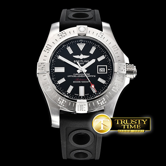 GF공장 v2 브라이틀링 어벤져 씨울프 블랙다이얼 러버스트랩 Avenger II Seawolf SS/RU Black Stk V2 Asia 2836