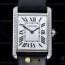 F1공장 까르띠에 탱크 머스트 다이아몬드베젤 블랙스트랩 Cartier Tank Must Lrg Dia SS/LE Wht F1F Sw Qtz NEW