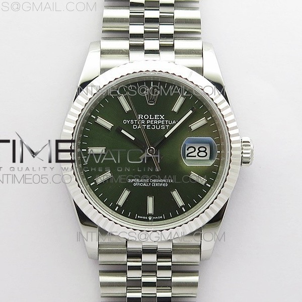 BP공장 롤렉스 데이저스트 36 904 그린다이얼 Datejust 36mm 116231 SS BP 1:1 Best Edition Green Dial Stick Markers On SS Jubilee Bracelet A2824