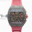 KV공장 리차드밀 RM011 카본 크로노그래프 로즈골드콤비 러버스트랩 RM011 RG CASE CHRONOGRAPH CARBON BEZEL SKELETON DIAL ON RED RUBBER STRAP A7750
