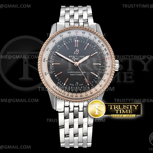 TF공장 브라이틀링 내비타이머 41MM 로골콤비 그레이다이얼 Navitimer 1 41mm RG/SS Grey TF A2824