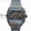KV공장 리차드밀 RM011 풀세라믹 스켈레톤 크로노그래프 RM011 CERAMIC CHRONOGRAPH CRYSTAL SKELETON DIAL BLACK ON BLACK RUBBER STRAP A7750