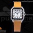 V6공장 V2 산토스 35 화이트다이얼 가죽스트랩 Santos de Cartier 35mm 2018 V6F 1:1 Best Edition White Dial on Brown Leather Strap MIYOTA 9015 V2