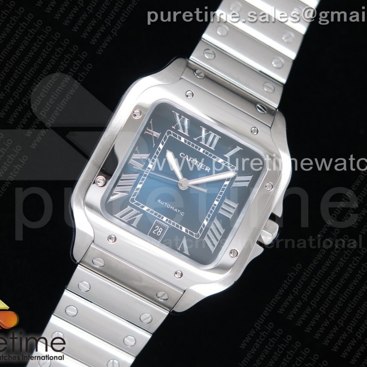 GF공장 산토스 40MM 블루다이얼 스마트링크브레이슬릿 Santos de Cartier 40mm 2018 Blue Dial on SS SmartLinks Bracelet MIYOTA 9015 (Free Leather)