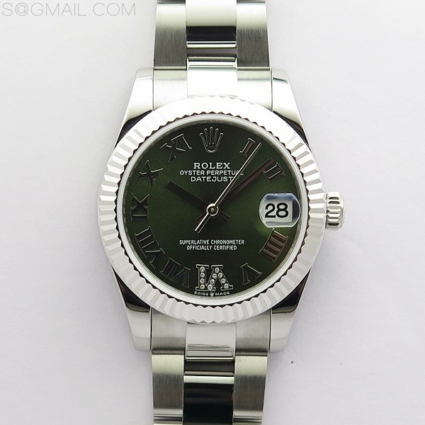 BP공장 롤렉스 데이저스트 31 그린다이얼 2813무브 21600진동 Datejust 31mm 278273 SS BP Best Edition Green Roman Markers Dial on Oyster Bracelet